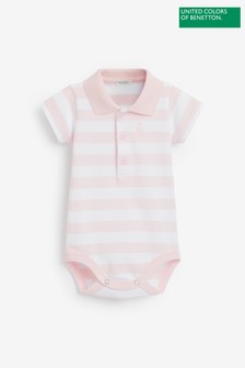 בגד גוף פולו עם פסים של Benetton בוורוד