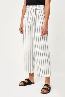 Pantalon en lin rayé