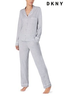 DKNY Signature Grey Notch Collar Pyjama Set