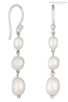 Simply Silver Silver Tone Freshwater Pearl Drop Earrings (M05386) | €45