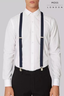 MOSS Navy Plain Skinny Braces (M05527) | $41