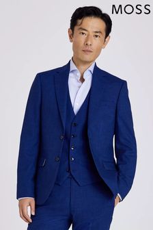 Moss Slim Fit Blue Slub Suit: Jacket (M05597) | 63 BD