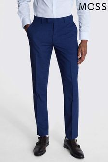 MOSS Blue Slim Fit Slub Suit Trousers (M05618) | SGD 129 - SGD 135