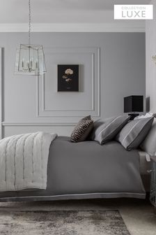 Grey 600 Thread Count 100% Cotton Sateen Collection Luxe Duvet Cover and Pillowcase Set (M05639) | $89 - $137