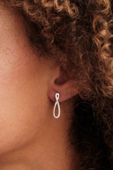 Simply Silver Infinity Cubic Zirconia Drop Earrings (M05672) | 149 LEI