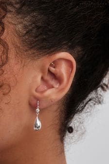 Simply Silver Tone Besel Polished Drop Earrings (M05703) | 239 LEI