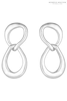 Simply Silver Silver Tone Polished Oval Link Drop Earrings (M05710) | €57