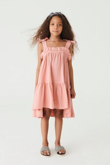 Tiered Linen Blend Dress (3-16yrs)