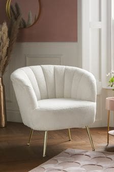 Stella Accent Chair With Gold Finish Legs (M06057) | €365