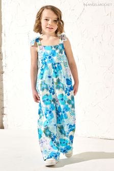 Angel & Rocket Blue Roma Floral Print Jumpsuit (M06087) | OMR17 - OMR19
