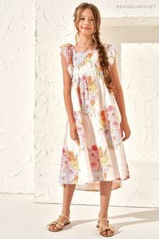 Angel & Rocket Lexi Printed Broderie Maxi Nude Dress (M06100) | €43 - €48