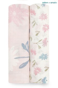 aden + anais Pink Essentials Vintage Floral Silky Soft Blankets 2 Pack (M06955) | €13