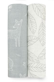 aden + anais Grey Essentials Woodsy Silky Soft Blankets 2 Pack (M06956) | €7