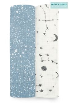 aden + anais Blue Essentials Cosmic Galaxy Silky Soft Blankets 2 Pack (M06957) | €28
