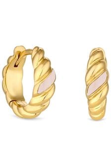 Inicio Gold Tone Opal Hoop Earrings (M07136) | €50