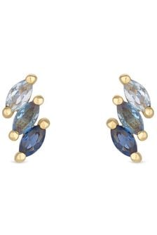 Inicio Gold Tone Gift Pouch Ombre Stud Earrings (M07264) | 166 SAR