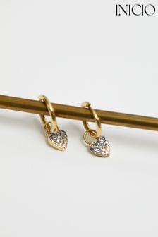 Inicio Gold Plated Ombre Heart Charm Earrings (M07271) | Kč1,390