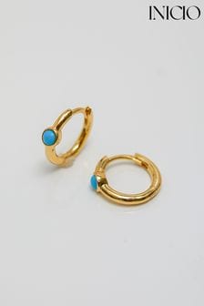 Inicio Gold Stone Huggie Hoop Earrings (M07331) | KRW74,700