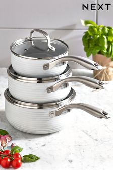 White 3 piece pan set Malvern Cookware (M07394) | $150