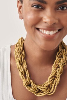 Beaded Plaited Necklace