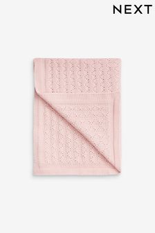 Pink Pointelle Baby Blanket (M07724) | €20