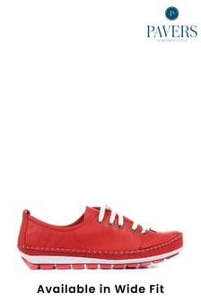Красный - Кожаные кроссовки на шнуровке Pavers (M08308) | €60