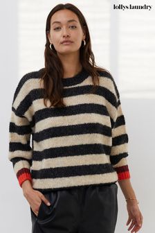 Schwarz - Lollys Laundry Frottee-Pullover (M08462) | 66 €