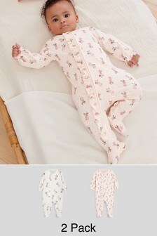 2 Pack Zip Baby Sleepsuits (0 мес. - 3 лет)