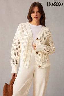 Ro&zo Cream Crochet Knit Cardigan (M09082) | NT$5,550