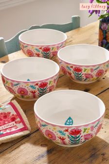 Lucy Tiffney Set of 4 Floral Cereal Bowls