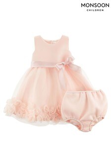 Ensemble Monsoon nouveau-né avec robe rose à fleur en 3D  