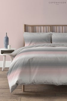 Copenhagen Home Pink Faded Stripe Duvet Cover and Pillowcase Set (M10128) | €22 - €37