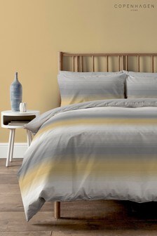 Copenhagen Home Yellow Faded Stripe Duvet Cover and Pillowcase Set (M10129) | €22 - €37