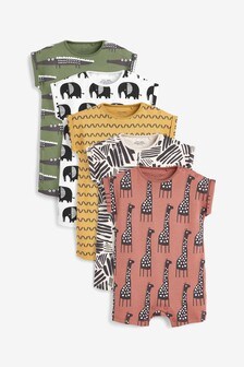 Monochrome - 5 Pack Print Rompers (0mths-3yrs) (M10197) | €36 - €39