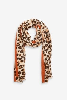 Neutral Animal Print Midweight Scarf (M10227) | €15