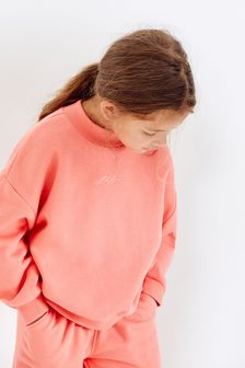 Coral Pink Soft Touch Jersey Crew Neck Sweat Top (3-16yrs) (M10325) | €5 - €8