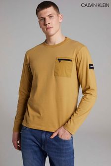 Calvin Klein Brown Tech Repreve Ls Pocket T-Shirt (M10360) | 101 €