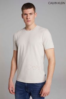 Calvin Klein Brown Flock Logo Stretch T-Shirt (M10514) | 74 €