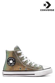 Converse Grey Glitter Hightop Youth Trainers (M10707) | $97