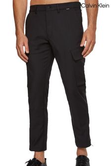 Calvin Klein Black Slim Tech Stretch Cargo Trousers (M10793) | SGD 200