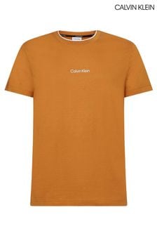 Calvin Klein Mens Brown Cotton Center Logo T-Shirt (M10927) | 54 €