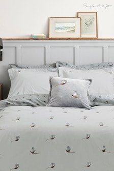 Серый постельный комплект с фазанами Sophie Allport