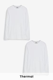 לבן - מארז 2 חולצות תרמיות עם שרוול ארוך (M12788) | ‏108 ₪