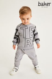 Grau - Baker By Ted Baker Logo Sweater And Jogger Set (M12861) | 40 € - 44 €