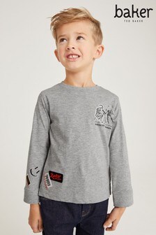 Baker by Ted Baker Grey Long Sleeve T-Shirt (M12882) | $28 - $35