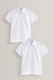 לבן - מארז 2 חולצות לבית הספר עם שרוול קצר (גילאי 3 עד 17) (M13607) | ‏35 ₪ - ‏62 ₪