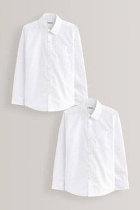 أبيض - حزمة من 2 قميص مدرسي بكم طويل (3-17 سنة) (M13609) | 5 ر.ع - 8 ر.ع