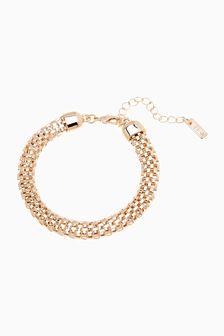 Gold Tone Mesh Chain Bracelet (M13651) | ₪ 26