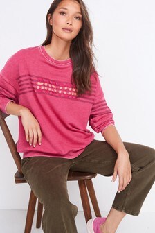 Pink Boston Graphic Sweatshirt (M13866) | kr285