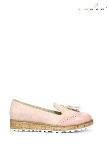 Lunar Pink Tassel Wedge Loafers
